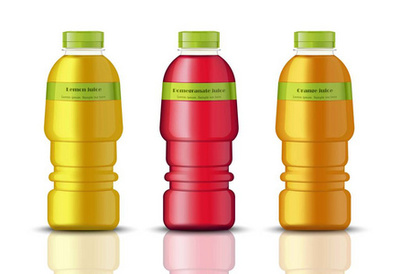 瓶橙汁逼真的载体。产品包装标签
